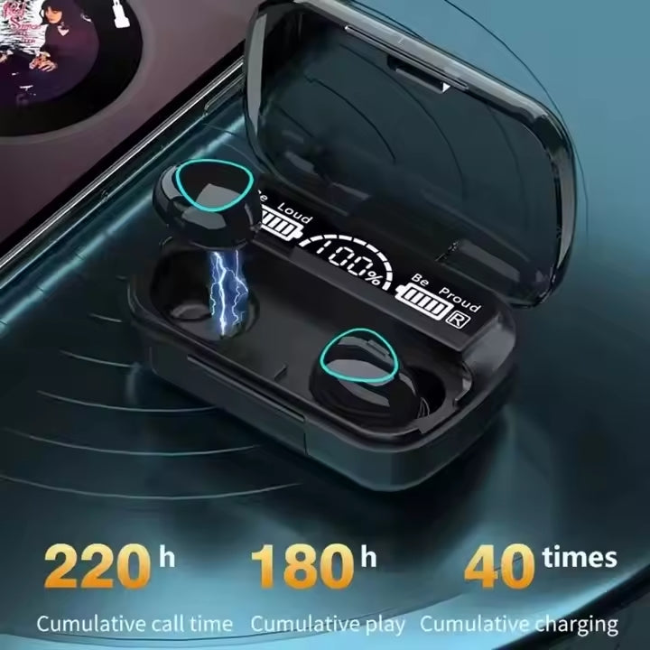 Casque Sans Fil Bluetooth avec Microphone & Power Bank