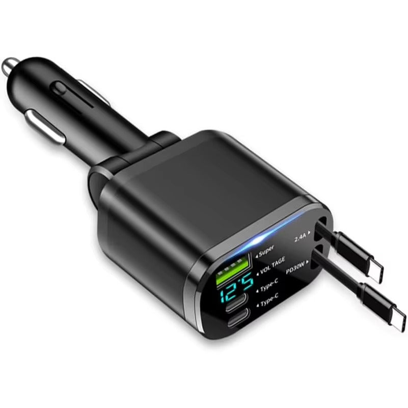 Chargeur de Voiture 5 EN 1 Rapide et Rétractable