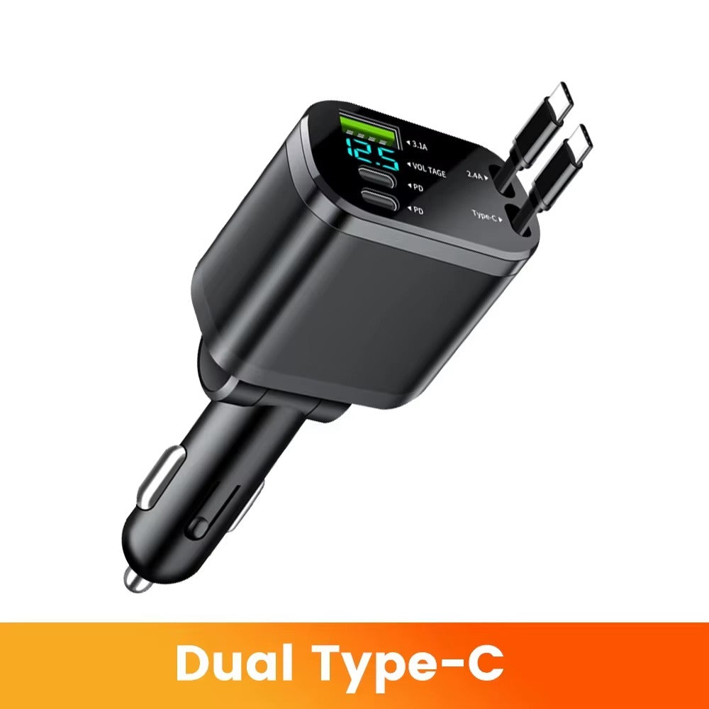 Chargeur de Voiture 5 EN 1 Rapide et Rétractable