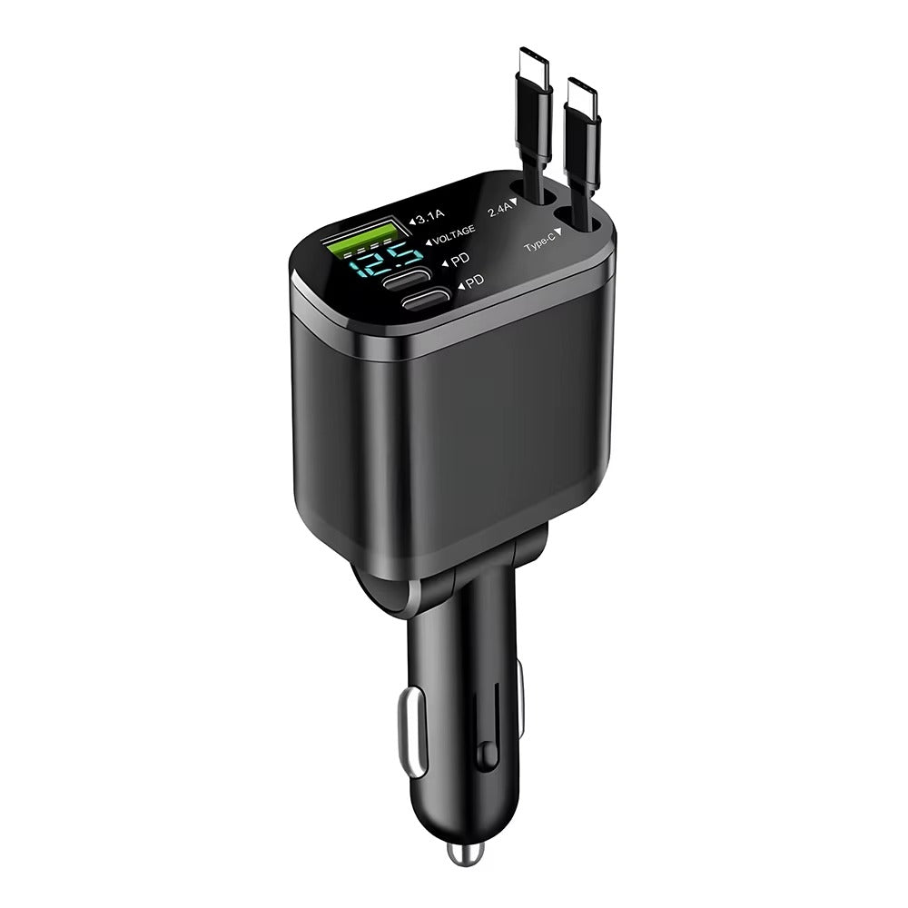 Chargeur de Voiture 5 EN 1 Rapide et Rétractable