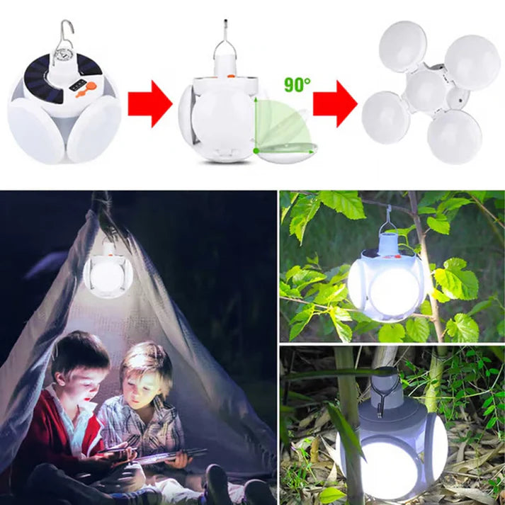 Lampe solaire multifonctionnelle et pliable en forme de ballon de football
