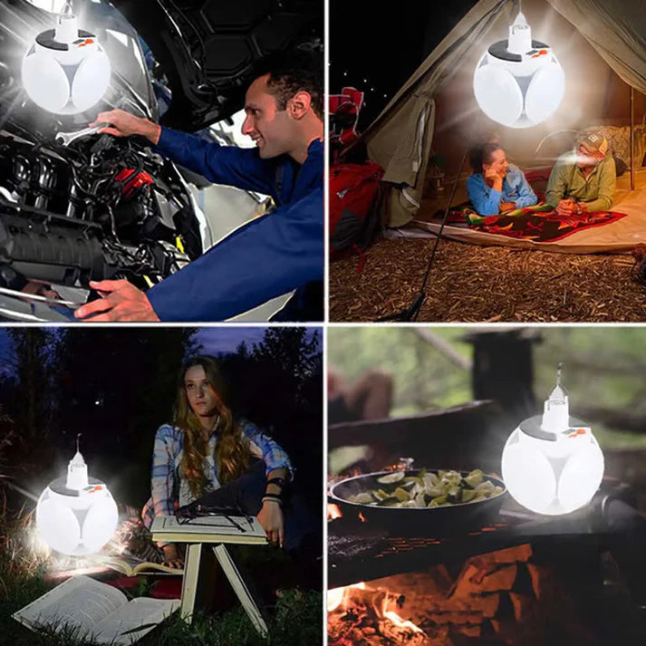 Lampe solaire multifonctionnelle et pliable en forme de ballon de football